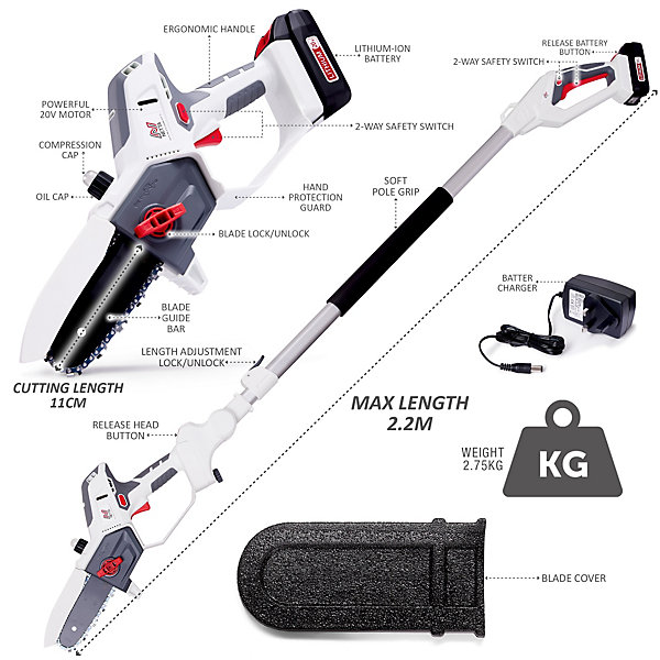 Cordless Pole & Handheld Chainsaw.