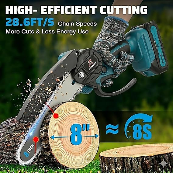 8-Inch Portable Cordless Mini Chainsaw.