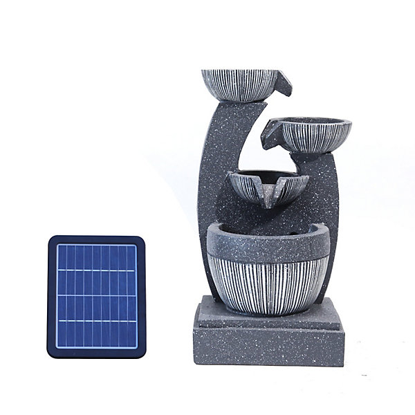 Tier Rockery LED Solar Water Fountain.