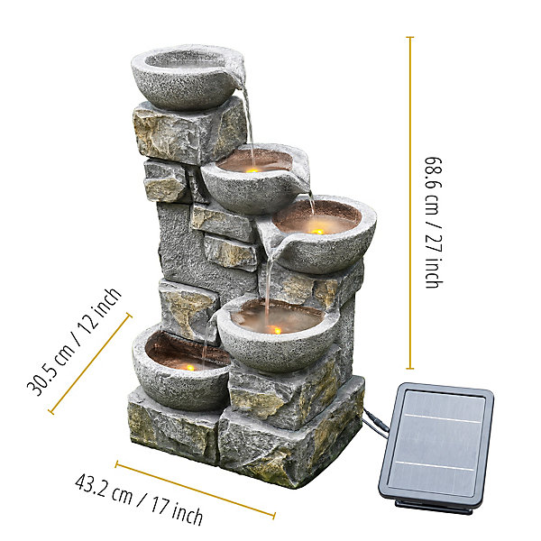 Teamson Home 4-Tier Solar Water Feature.