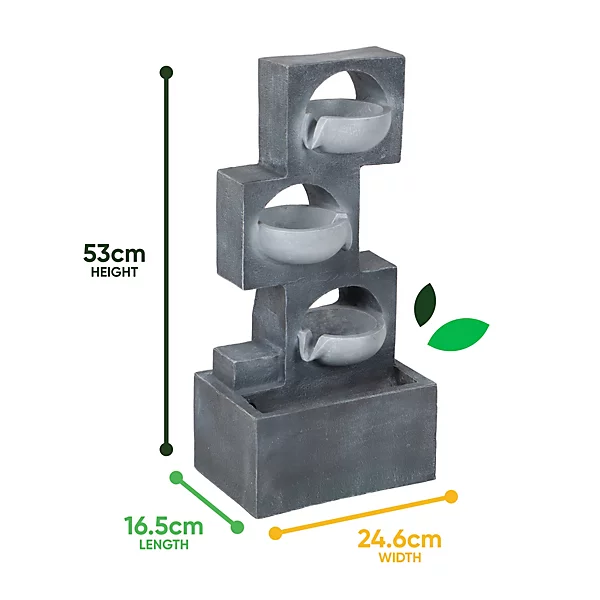 Geometric Steps Solar Fountain.