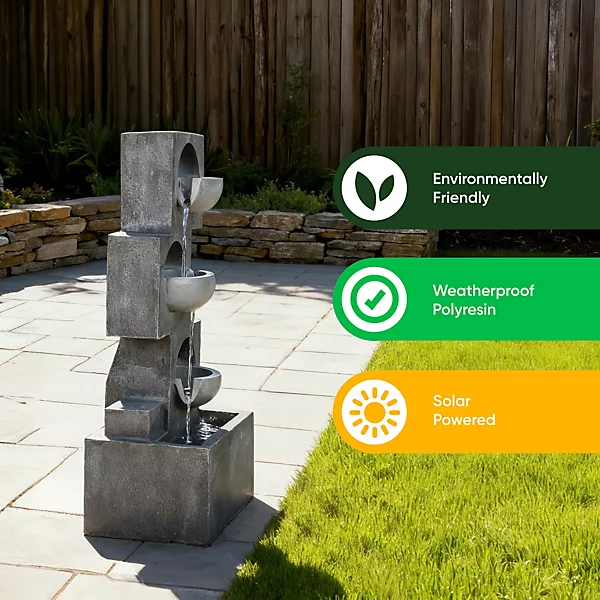 Geometric Steps Solar Fountain.