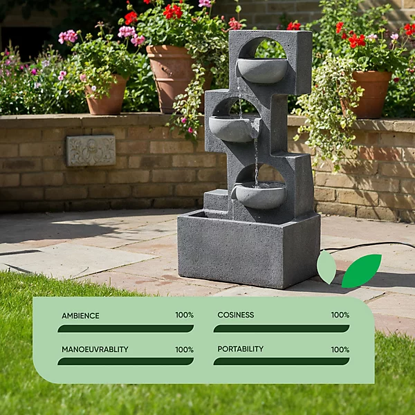 Geometric Steps Solar Fountain.